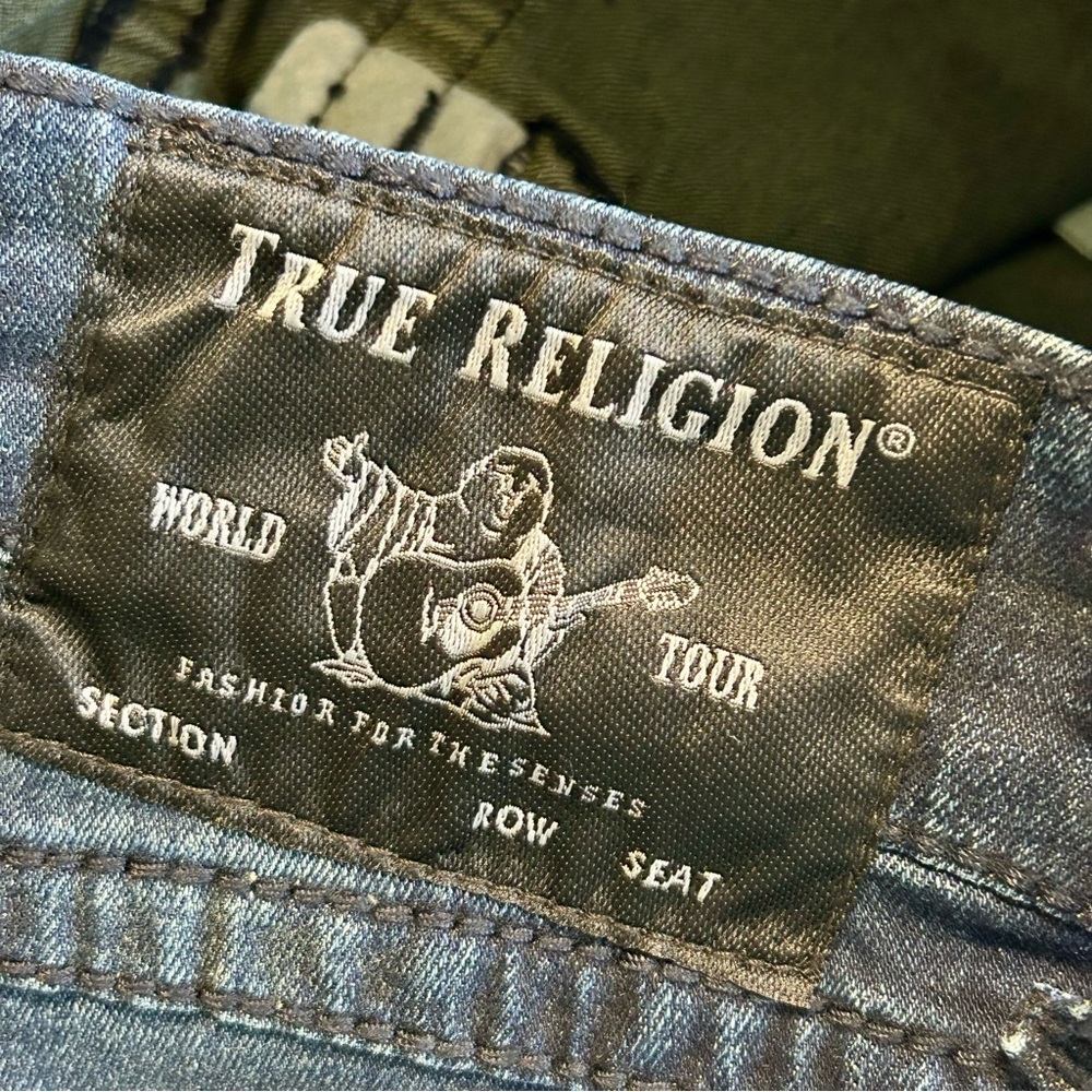 True Religion Sz 33 34 Dark Blue Jeans Rocco Relaxed Slim NWT - Picture 6 of 16